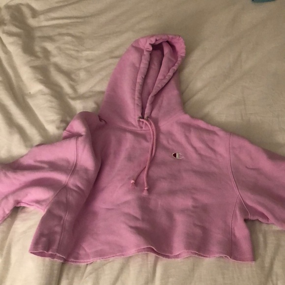 pink champion hoodie and sweatpants